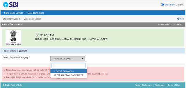 SCTE-Assam-Registration-Payment-Step-2