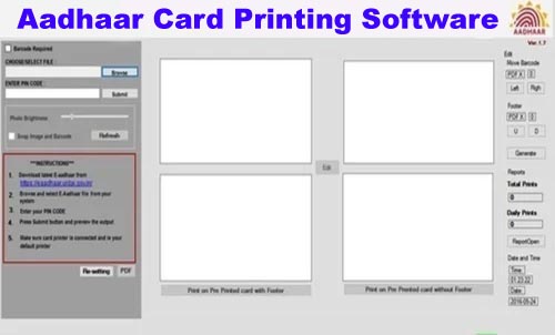 Aadhaar Card Printing Software